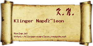 Klinger Napóleon névjegykártya